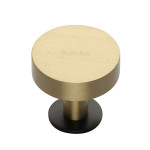 M Marcus Heritage Brass Disc Design Cabinet Knob with Rose 32mm 